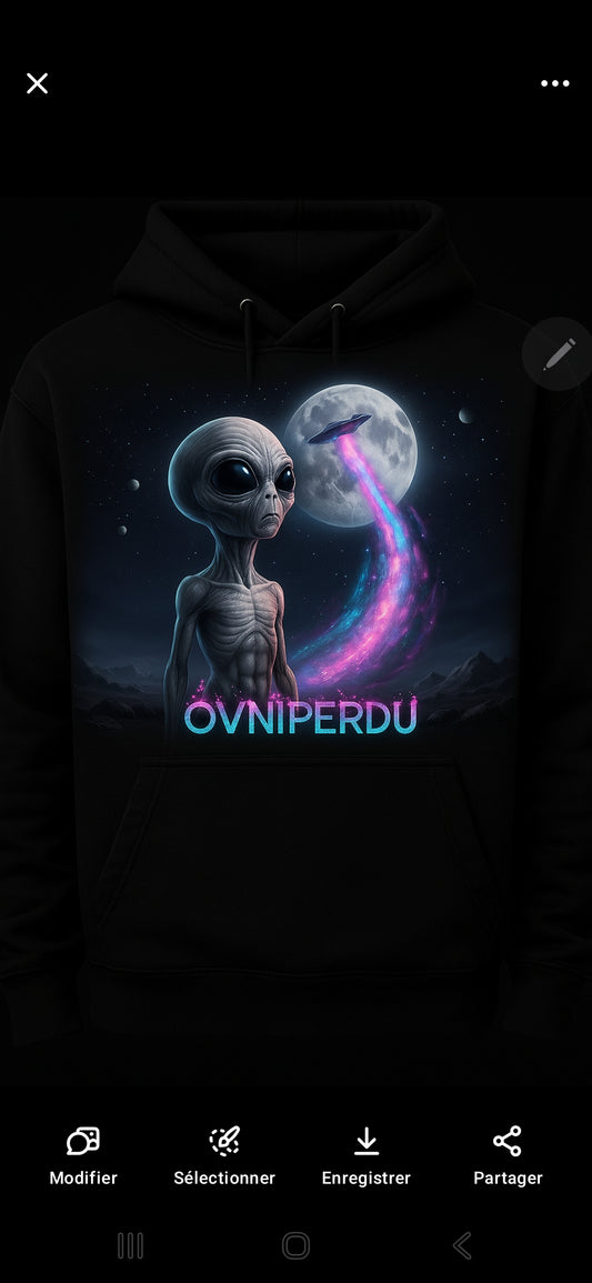 Hoodie OVNIPERDU - Édition Néon Alien - Ovniperdu Product title - Shop name